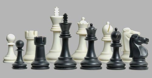 Куќата На Стаунтон-Рејкјавик Пластични Шаховски Фигури Само-3.75 Кралот-Црна &засилувач; Бела