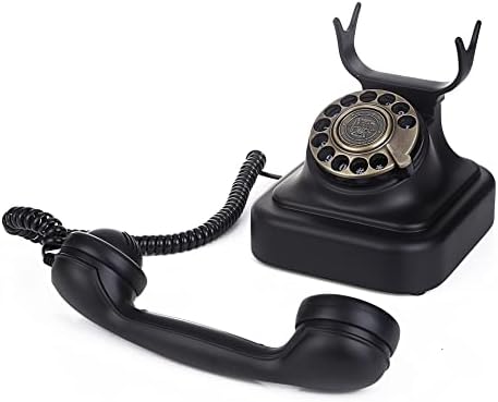 WXLBHD ROTARY DIAL Гроздобер антички домашен телефонски реплика, ретро канцелариски кабел Телефонски декор, метал домашен телефон