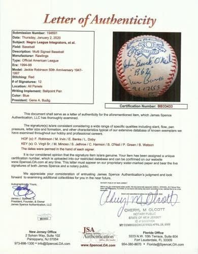 Најдобрите интегратори на бејзбол во Негро лига потпишаа бејзбол JSA COA - автограмирани бејзбол