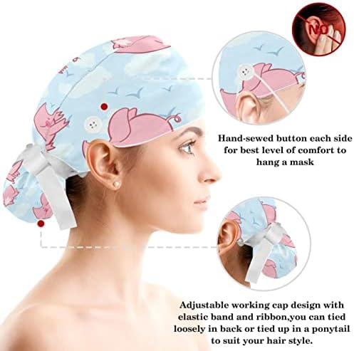 Прилагодливо работно капаче розови срца украсете буфантна капа со копчиња чистат капа со ласкава коса чистачка