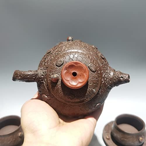 6 кинески керамика Зиша за пролетни цвеќиња шема котел чајник четири чаши поставени виолетова кал соберат богатства од богатство