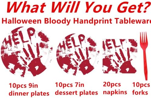 Снабдување за забави за Ноќта на вештерките Дуомаивен- Забава за Ноќта на вештерките Крвав прибор за отпечатоци вклучуваат крвави печатени