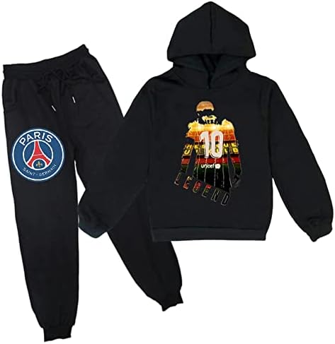 Hoertu Boys Athatletic Sweatsuit Messi 2 Piece Поставете облека за пулвер и панталони со џогер поставени за деца