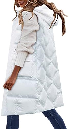 Женска зимска лабава цврста качулка јакна Камизола цврста јакна кардиган средна долга топла памучна јакна лабава врв