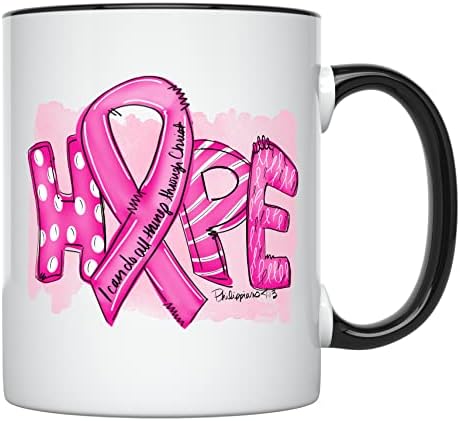 Јуник Дизајни Надеж За Рак На Дојка За Жени, 11 Унци, Чаша За Преживеани Од Рак на Дојка За Жени, Свесност За Рак На Дојка, Удобно