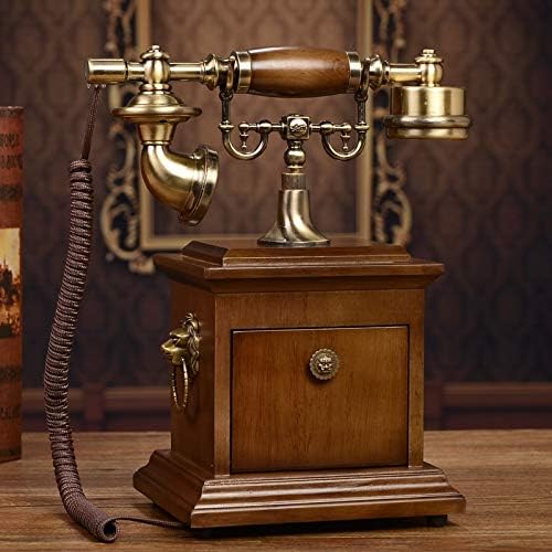 Замтак Висококвалитетен Европски Дрвен Антички Фиксен Ретро Американски Телефон Рустикален Телефон Позадинско Осветлување Декорација