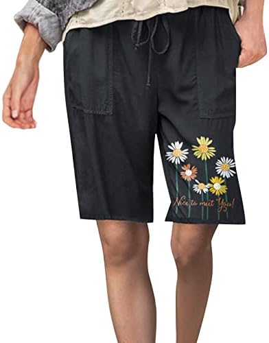 DBYLXMN Бермуда шорцеви плус големина каузална влечење еластична половината лабава тренингот пот летни шорцеви со џебови кратки