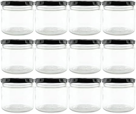 Корнукопија 10oz Празни тегли со салса; Чисти стаклени контејнери за правење свеќи или сосови