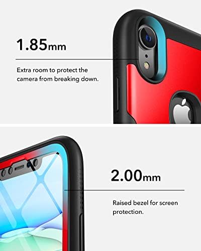 Metallic YouMaker дизајниран за iPhone XR случај, целото тело солидно со вграден заштитник на екранот Slim Fit ShockProfof Cover за iPhone XR 6,1