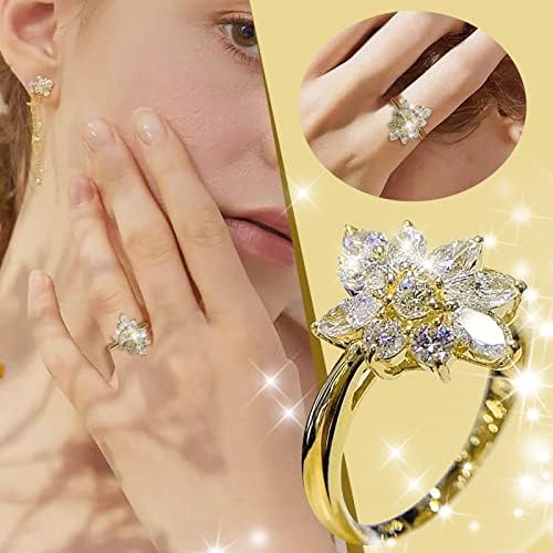2023 Мал свеж златен креативен цвет микро сет циркон дами rng накит за роденден предлог подарок невестински ангажман забава прстен