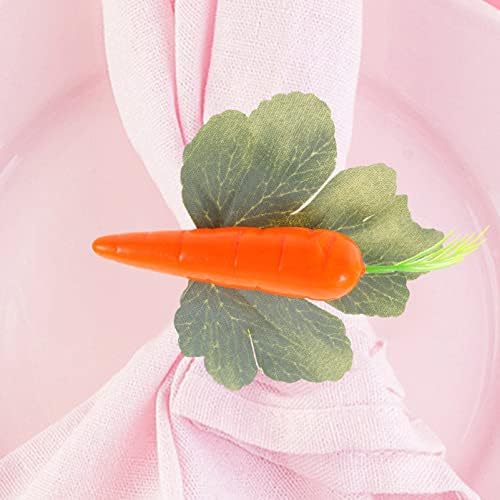 Didiseaon 6pcs морков салфетки прстени Велигденски држач за салфетка прстени слатки моркови од салфетка за пролетни забавни банкети за