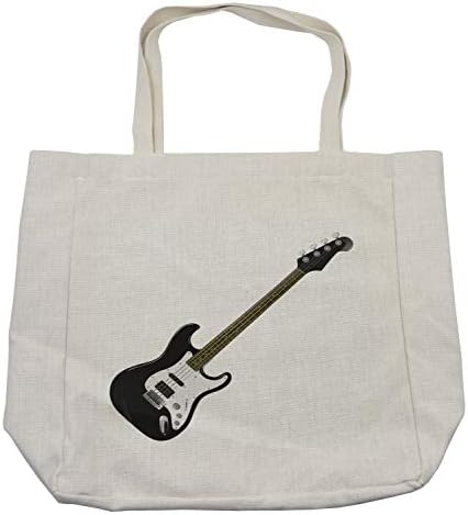Торба за шопинг за гитара Амбесон, бас 4 жица ритам музички рокенрол Елемент Детална илустрација, еколошка торба за еднократна употреба