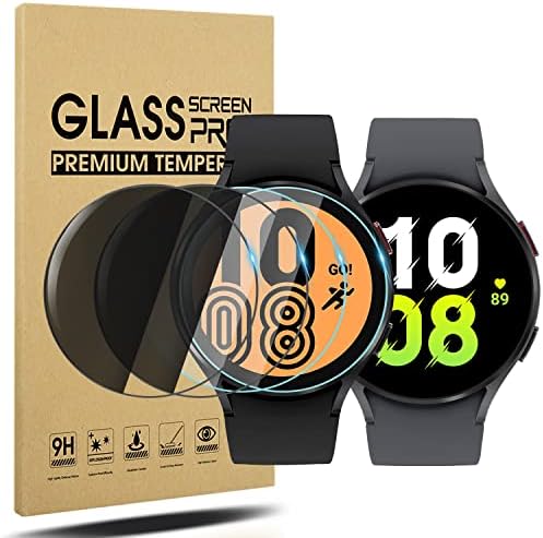 Suoman 2+2 Пакет за Samsung Galaxy Watch 5 44mm Заштитник на екранот за приватност, [анти-пиење] ултра-тенки HD температурен стакло заштитник за Samsung Galaxy Watch 4/5 SmartWatch