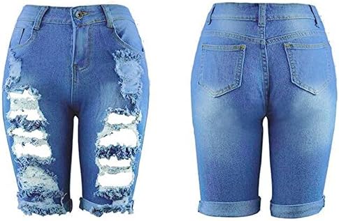Gdjgta жени искинаа дупки од фармерки тексас панталони панталони женски високи половини потресени кратки фармерки дами се протегаат тенок