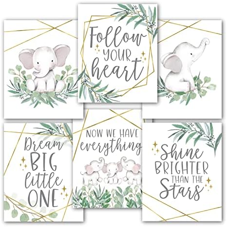 6 реверзибилен слон wallид декор отпечатоци расадник декор, 20 месечни налепници за пресвртница за бебиња, украси за бебиња, месечни