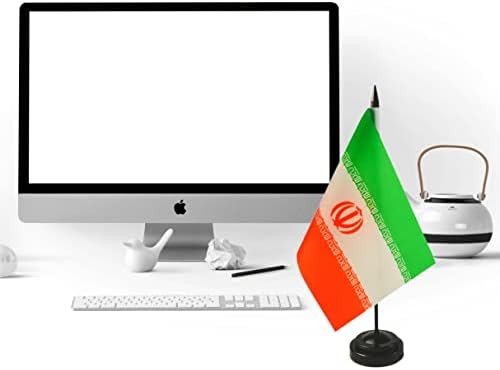 Иранско Биро знаме 8 х 5- Иранско Знаме, Иранско Знаме На Маса, Иранско Канцелариско Знаме, Декорација На Маса, Црн Пластичен