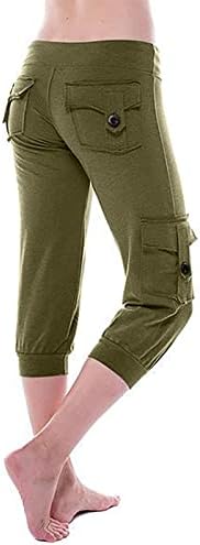 Плус големина џемпери за жени 2023 лето кабрис карго џогери стилски меки обични исечени харем панталони со џебови