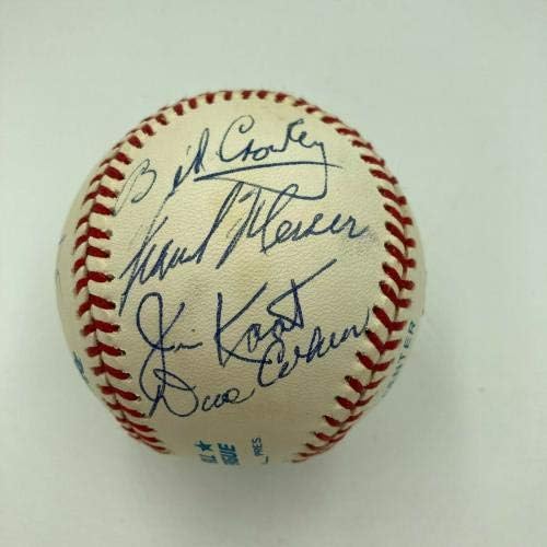 Легендарните најавувачи на Yorkујорк Јанки го потпишаа бејзболот Мел Ален Фил Ризуто ЈСА - Автограмирани бејзбол