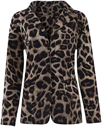 RMXEI жени пролетни есенски врвови на модни трендови јакни со леопард печатење тенки јакни