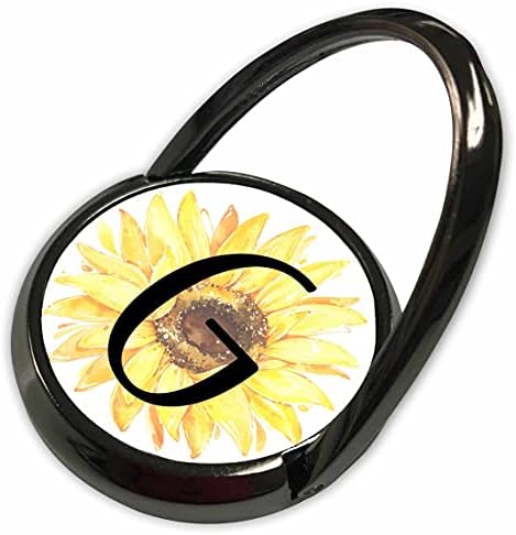 3Drose Monogram G При убава слика на акварел сончоглед - телефонски прстени