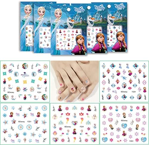 15 чаршафи налепници за нокти за деца, нокти декорации за нокти Арт за само-лепете ги декорацијата за уметност за нокти, сет принцеза