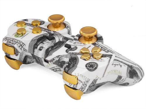 PS3 PLAYSTATION 3 $100 Бил Пари Златни Метални Палци Модифициран Контролер ТРЕСКА Црни Опс 2 - БРЗКОП, НЕРВОЗА, ПАД ШУТ, АВТО ЦЕЛ