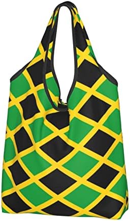 Кујнски торби за намирници за еднократно употреба Јамајка-знаме-карипски кеси за купување, што може да се преклопи за носење
