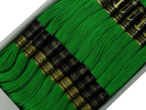 Iba IndianBeautifulArt 25 x прицврстувач на вкрстено бод за вез со рака на влакната со памучна нишка скиин-зелена