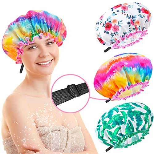 Прилагодливо капаче за туширање за жени што може да се употреби водоотпорен водоотпорен - екстра голема XL туш капа за коса за жени долга