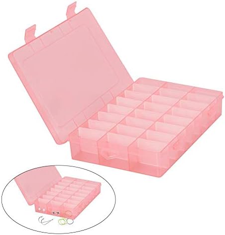Tmishion 24 решетки пластични накит прилагодливи кутии за одвојување Организатор монистра обетки