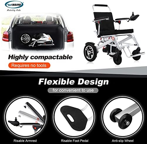 Висина преклопна електрична инвалидска количка - Супер ултра лесен преклопен мобилност Помош за моторна моторизирана тркала