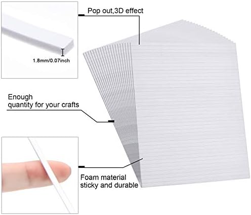 500 парчиња двострана пена Лепливи ленти со двојна лепенка 3Д ленти за пена од пена поп ленти за лепило за лепило за картичка