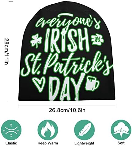 Секој ирски на денот на Свети Патрикс, унисекс -капа, топла капа на череп капа за пулвер за спиење, случајна една големина