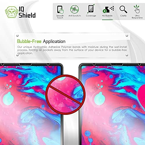IQShield Full Body Protector компатибилен со Apple iPad Pro 12.9 + Clear [Целосно покритие] Заштитник на екранот HD и анти-меур филм