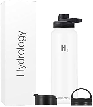 H2 хидрологија Спортско шише со вода 3 капаци | Двоен wallиден вакуум изолиран не'рѓосувачки челик широка уста | Спортски топло и ладно протекување доказ за пот.