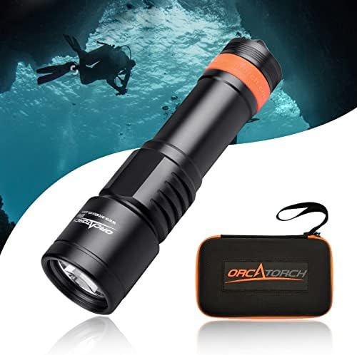 Orcatorch D700 1700 Lumens Dive Light Torch Mechanice Ghead Twist Вклучено/Исклучено Професионална подводна потоплива фенерче,