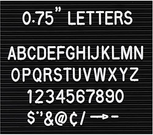 Бела пластична сет на букви броеви и симболи за табла за домашни декор Азбуки за табла, 3,75 Висина