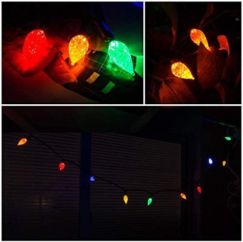 ЕАВО LED стринг светлина, божиќни жици на светилки со повеќе бои со 50 LED 25-тина долга водоотпорна осветлување глобус топка од