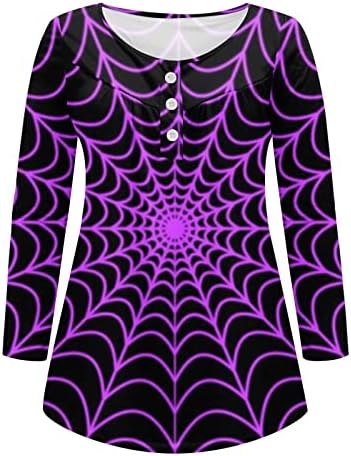 Виолетова фестивал Ноќта на вештерките на вештерките врвови жени со долг ракав брод Хенли вратот плетен кардиган блузици тимови