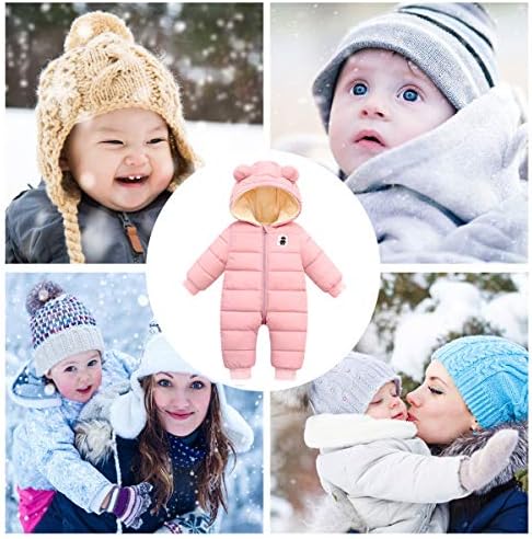 Среќна цреша бебе момчиња девојки зимски снег ииттуит затоплување на комбинезорот ветровит пуфер ромпер