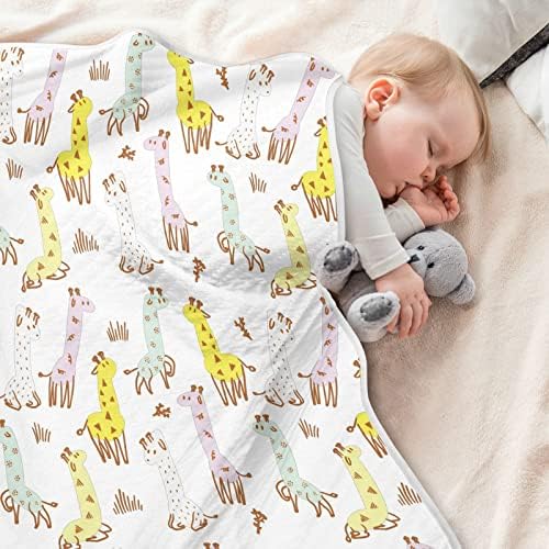 Swaddle Color Color Giraffe Potton Conte за доенчиња, примање ќебе, лесен мек залепено ќебе за креветчето, шетач, расадници за ќебиња, 30х40