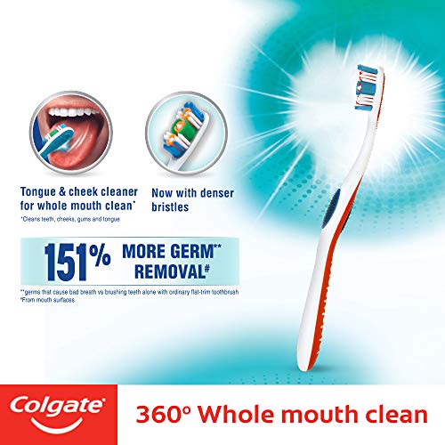 Пакет од 3 Колгејт 360 чиста четка за четки за заби чиста четка за заби
