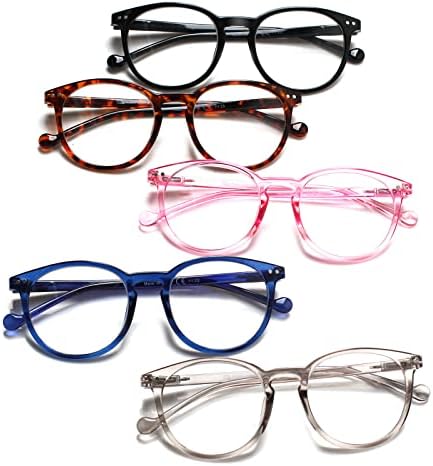 Kerecsen 5 пакувања за читање очила за жени со пролетни шарки модни дами читач