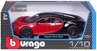 Maisto Bugatti Chiron Sport 1/18 Diecast Model Car - црна/црвена боја