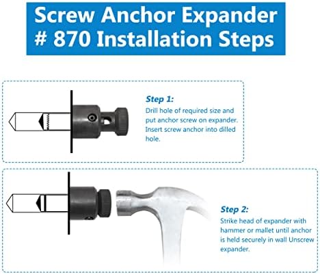 Expander за сидро на завртки 870 Заменете го за Greenlee 870 Fits Anchor 84305 Power Dript Dest for Caulking Anchor Size 3/8 - 16 （пакет од