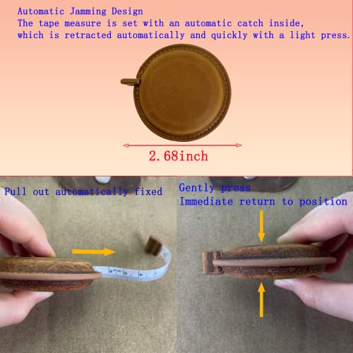 Gyghaoho ретро кожа што може да се повлече со мерка за шиење на лента од 1,5м/59 двојна еднострана кожна лента мерка за прилагодени