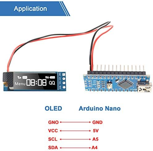 5 парчиња I2C Модул за приказ 0,91 инчен I2C OLED дисплеј модул I2C OLED екран Driver DC 3.3V ~ 5V