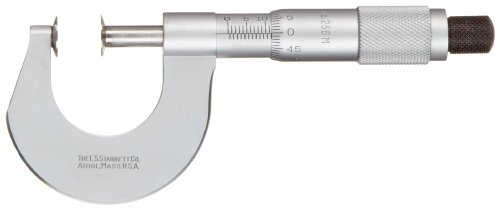 Starrett 256MPN-25 Micrometer-тип на дискови, обичен ритам, опсег од 0-25mm, 0,01 дипломирање, +/- 0,003мм точност