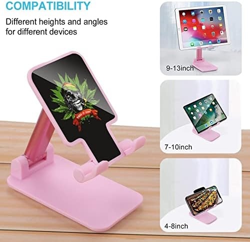 Мобилен телефон Rastaman Skull Stand за биро за преклопување на висината на држачот на телефонот прилагодлив цврст штанд со розов стил