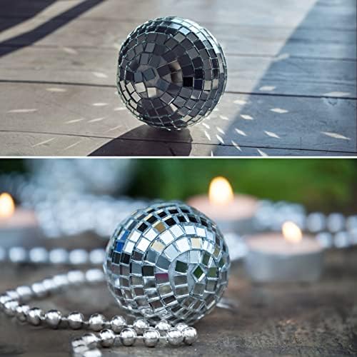 Декорација на мини диско топки - Декорации за огледало на диско забава цврсти лесни божиќни топки лесни за виси погодни за диско,